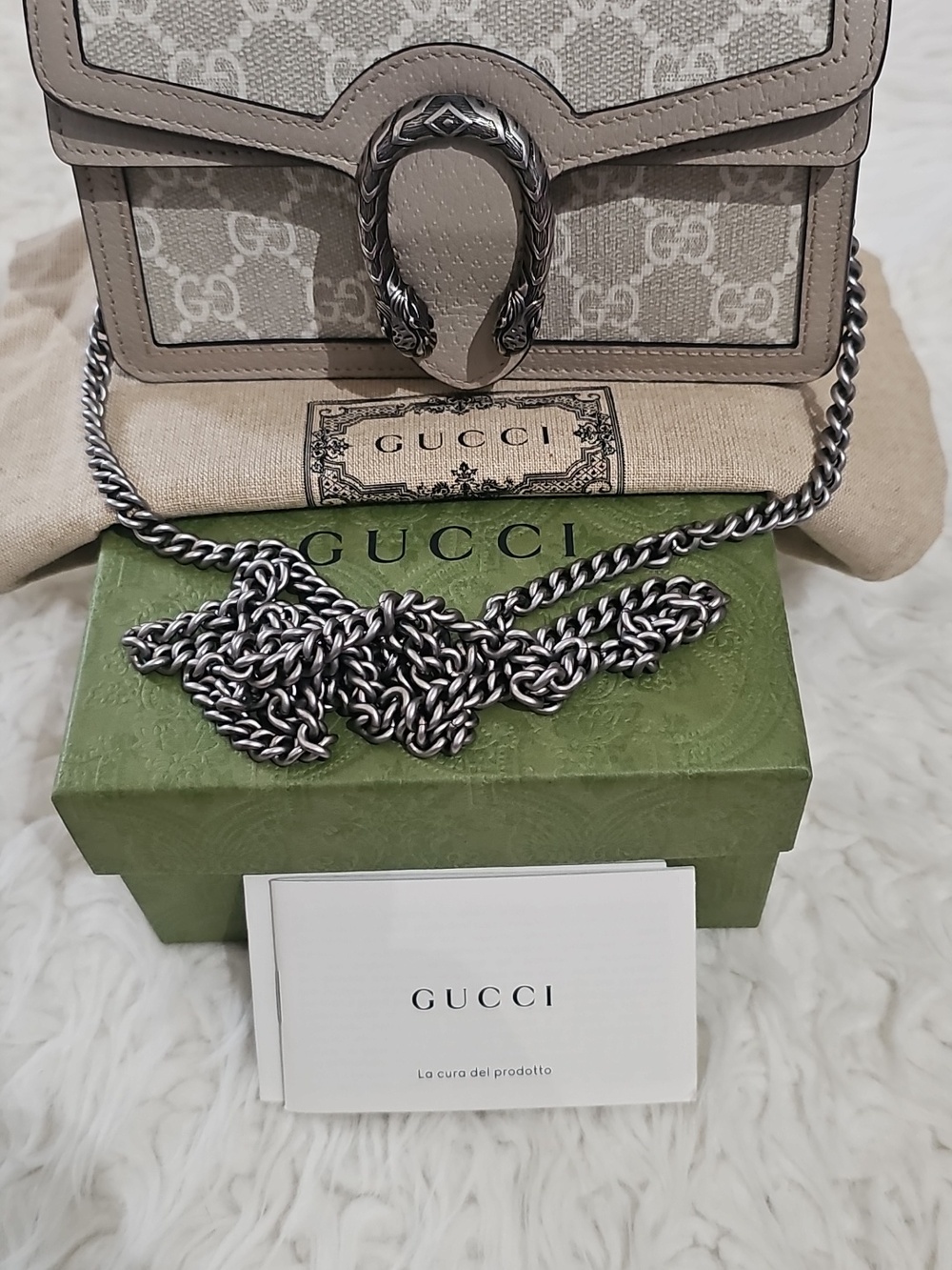 Gucci Beige Dionysus GG Supreme Mini Bag